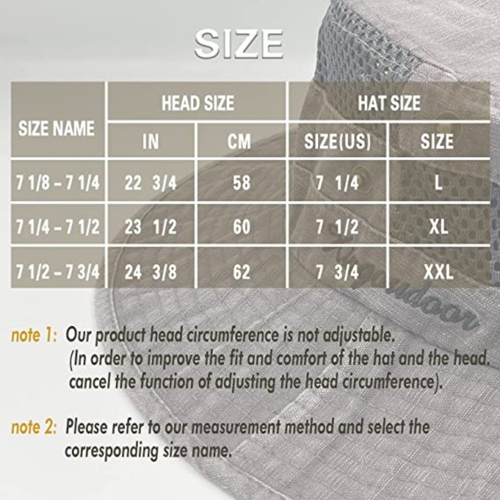 Fishing Hat Sun Protection  Bucket Hat for Men Women Breathable Wide Brim Packab - Picture 6 of 6